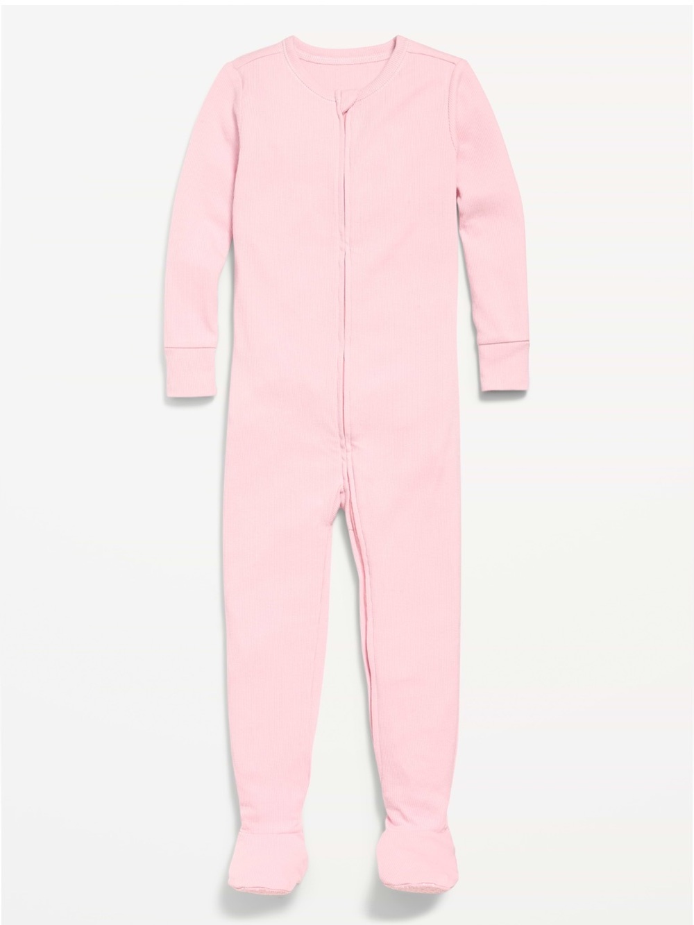 🆕 Old Navy Baby Toddler Snug-Fit 2-Way-Zip Ribbed Pajama PJ One-Piece Pink 3T